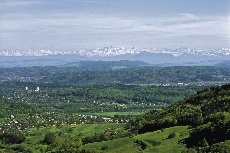 Aussicht mit Alpenpanorama